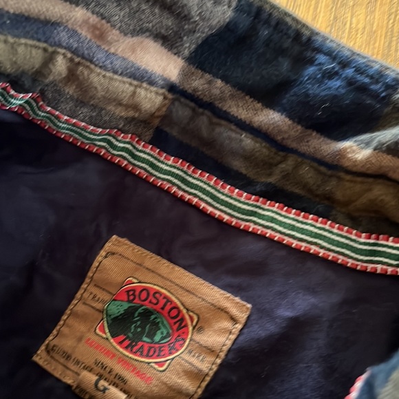 Men’s L Boston Traders Blue & Tan Long Sleeve Flannel Button Down Shirt - Picture 6 of 6
